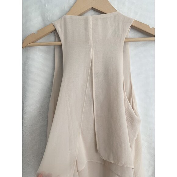 Forever 21 Boho Sleeveless Blouse V-Neck Embellished Beaded Trim Layer Tank Top - Picture 7 of 11